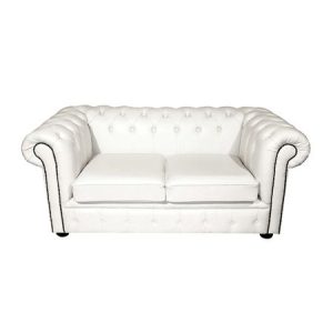 Chesterfield Sofa - 2 Seater - White 450x450