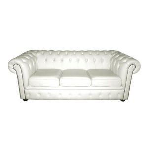 Chesterfield Sofa - 3 Seater - White 450x540