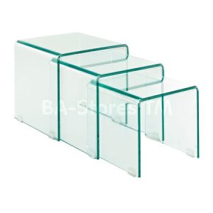 Glass Nest of Tables - x3 Set 450x450