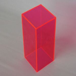 Perpex Plinth - Tinted Edge Lit Red 450x450