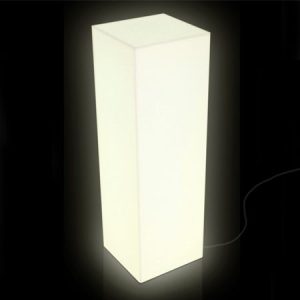 Perspex Plinth - Opal White - Wired Uplighter 450x450