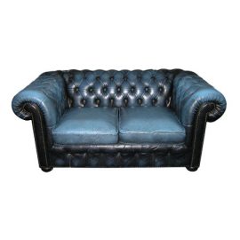 Chesterfield Sofa - 2 Seater - Blue - Vintage 450x450