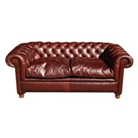 Chesterfield Sofa - 2 Seater - Brown - Vintage