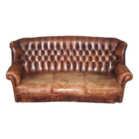Chesterfield Sofa - 3 Seater - High Back - Tan - Vintage 450x450