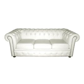 Chesterfield Sofa - 3 Seater - White 450x540