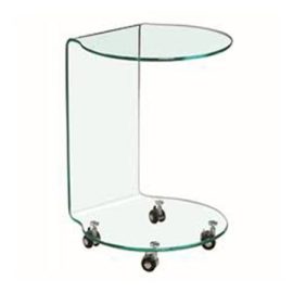 Glass End Table - Circular Top (wheels to be removed from image) 450x450 (1)