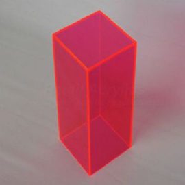 Perpex Plinth - Tinted Edge Lit Red 450x450