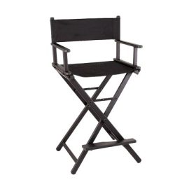 Tall Wooden DIrectors Chair - Black 450x450